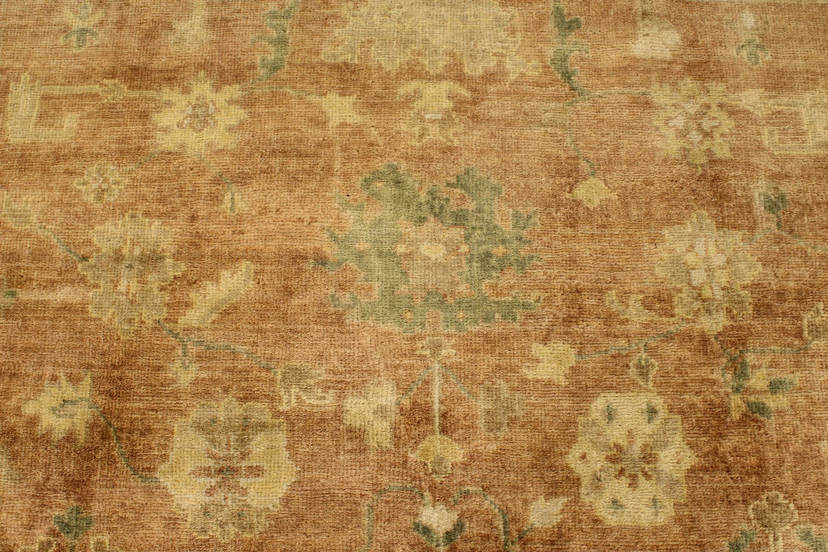 8x10 Brown and Ivory Turkish Oushak Rug