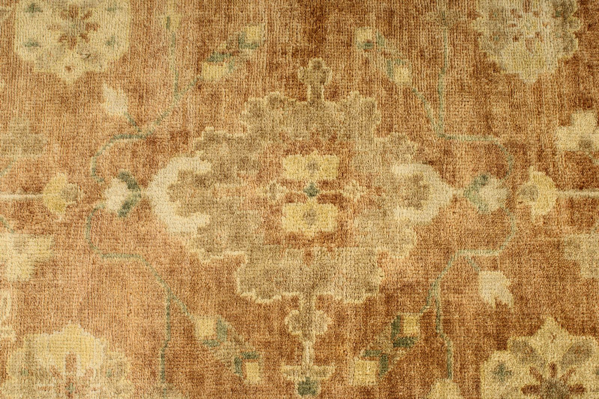 8x10 Brown and Ivory Turkish Oushak Rug