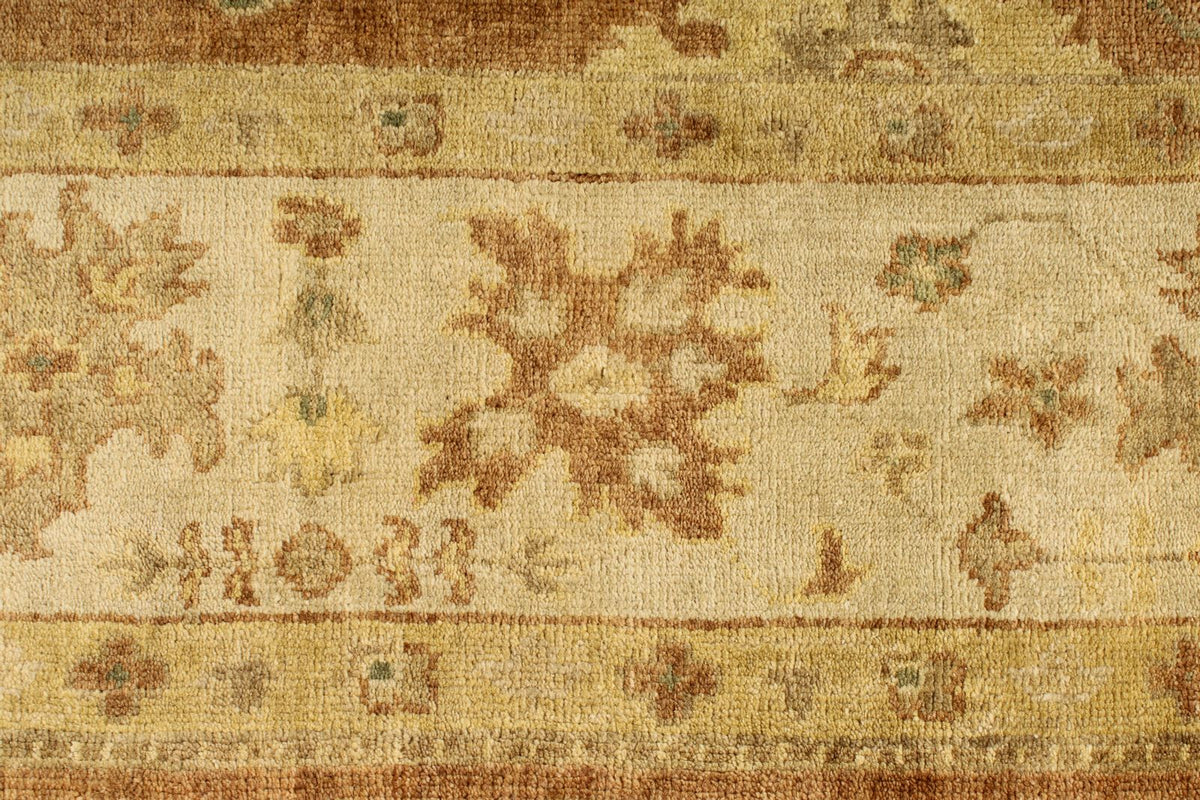 8x10 Brown and Ivory Turkish Oushak Rug