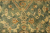 6x9 Green and Ivory Turkish Oushak Rug