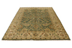 6x9 Green and Ivory Turkish Oushak Rug