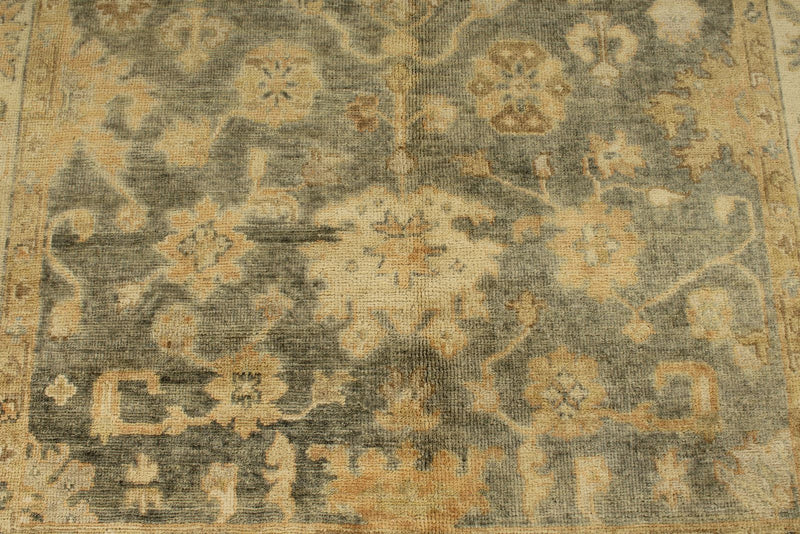 6x9 Gray and Ivory Turkish Oushak Rug