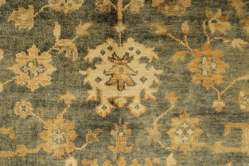 6x9 Gray and Ivory Turkish Oushak Rug