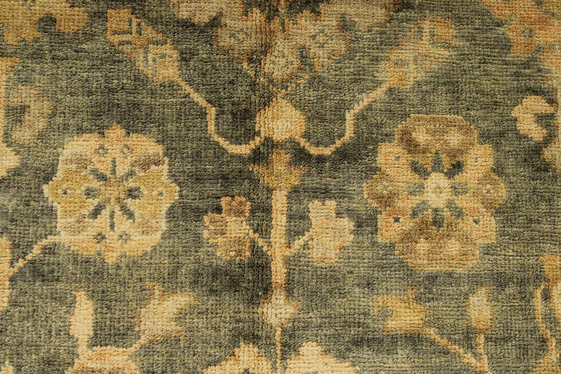 6x9 Gray and Ivory Turkish Oushak Rug