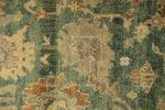 6x9 Green and Ivory Turkish Oushak Rug