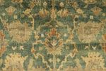 6x9 Green and Ivory Turkish Oushak Rug