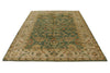 6x9 Green and Ivory Turkish Oushak Rug