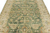 6x9 Green and Ivory Turkish Oushak Rug