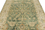 6x9 Green and Ivory Turkish Oushak Rug