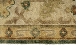 6x9 Green and Ivory Turkish Oushak Rug