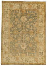 6x9 Gray and Ivory Turkish Oushak Rug