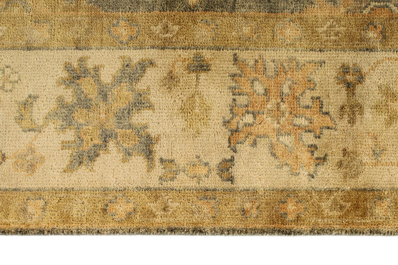 6x9 Gray and Ivory Turkish Oushak Rug