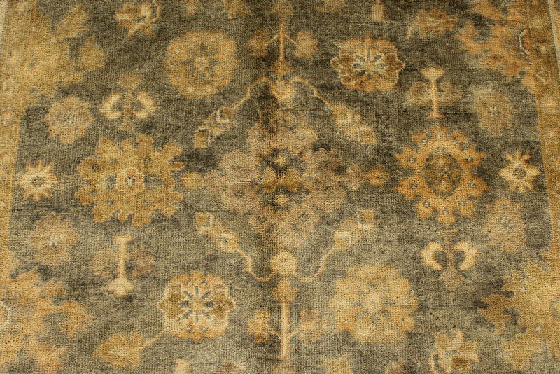 6x9 Gray and Ivory Turkish Oushak Rug