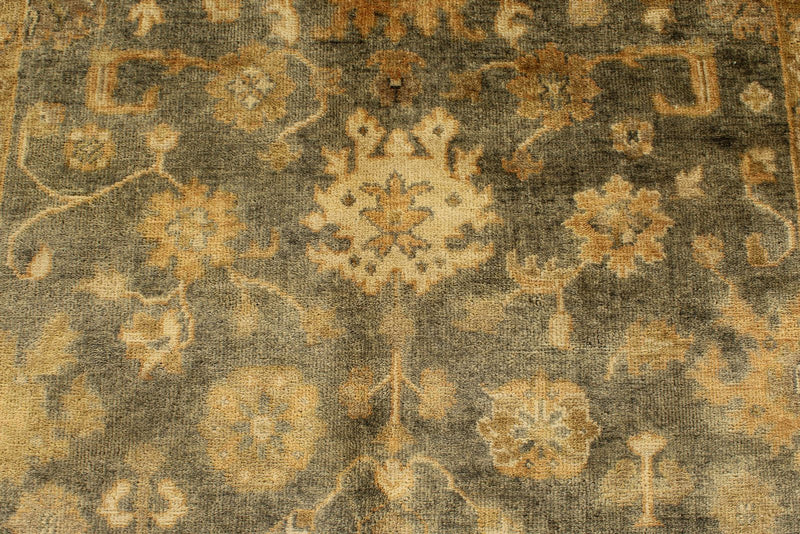 6x9 Gray and Ivory Turkish Oushak Rug