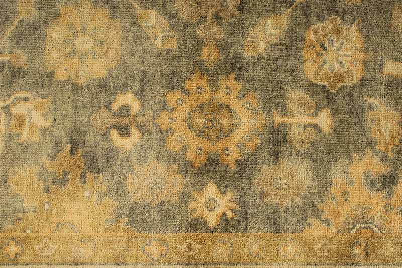 6x9 Gray and Ivory Turkish Oushak Rug