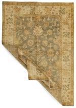 6x9 Gray and Ivory Turkish Oushak Rug