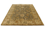 6x9 Gray and Ivory Turkish Oushak Rug