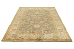 6x9 Gray and Ivory Turkish Oushak Rug