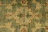 6x9 Green and Ivory Turkish Oushak Rug