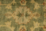 6x9 Green and Ivory Turkish Oushak Rug