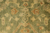 6x9 Green and Ivory Turkish Oushak Rug
