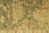 6x9 Green and Ivory Turkish Oushak Rug
