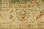 6x9 Green and Ivory Turkish Oushak Rug