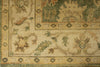 6x9 Green and Ivory Turkish Oushak Rug