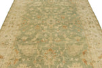 6x9 Green and Ivory Turkish Oushak Rug