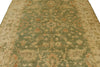 6x9 Green and Ivory Turkish Oushak Rug