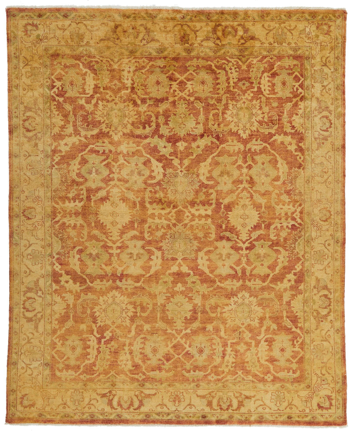 8x10 Rust and Gold Turkish Oushak Rug