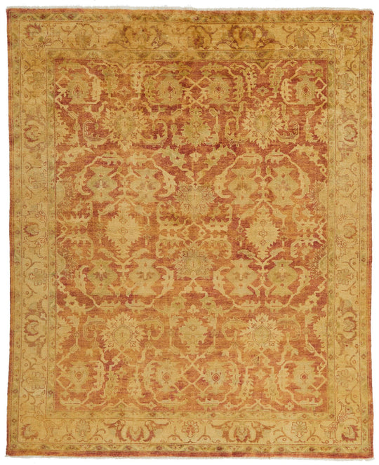 8x10 Rust and Gold Turkish Oushak Rug