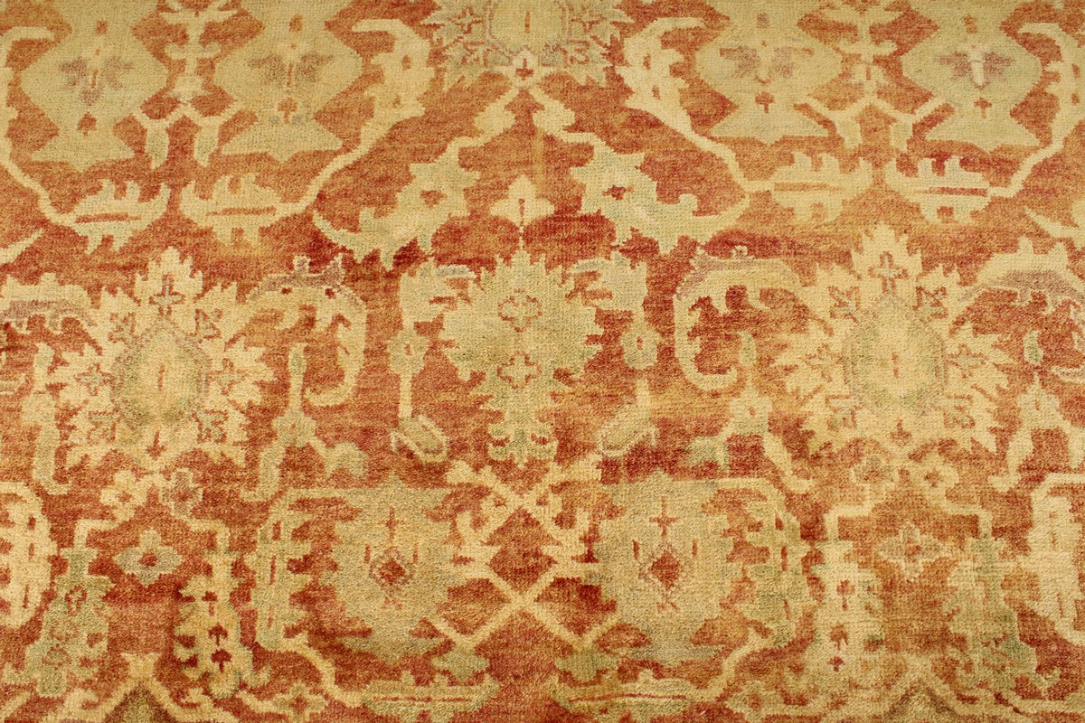 8x10 Rust and Gold Turkish Oushak Rug