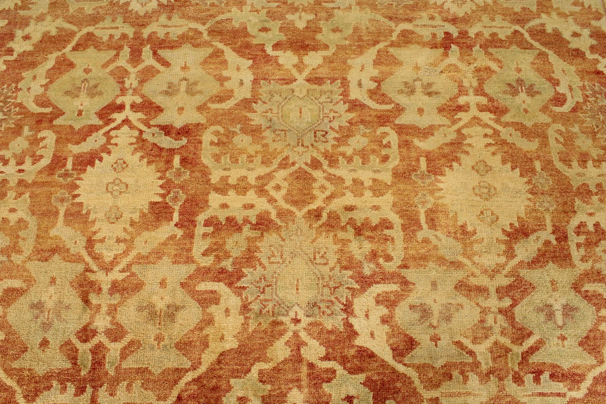 8x10 Rust and Gold Turkish Oushak Rug