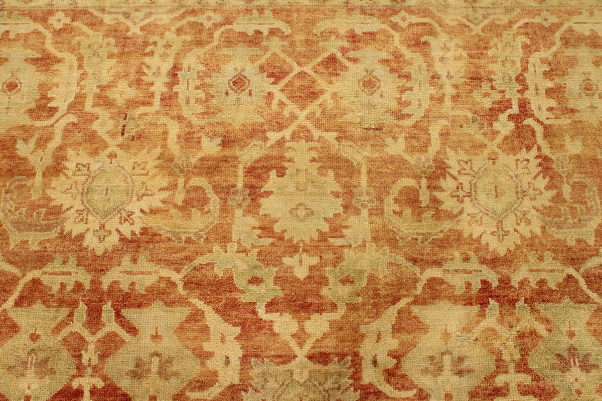 8x10 Rust and Gold Turkish Oushak Rug