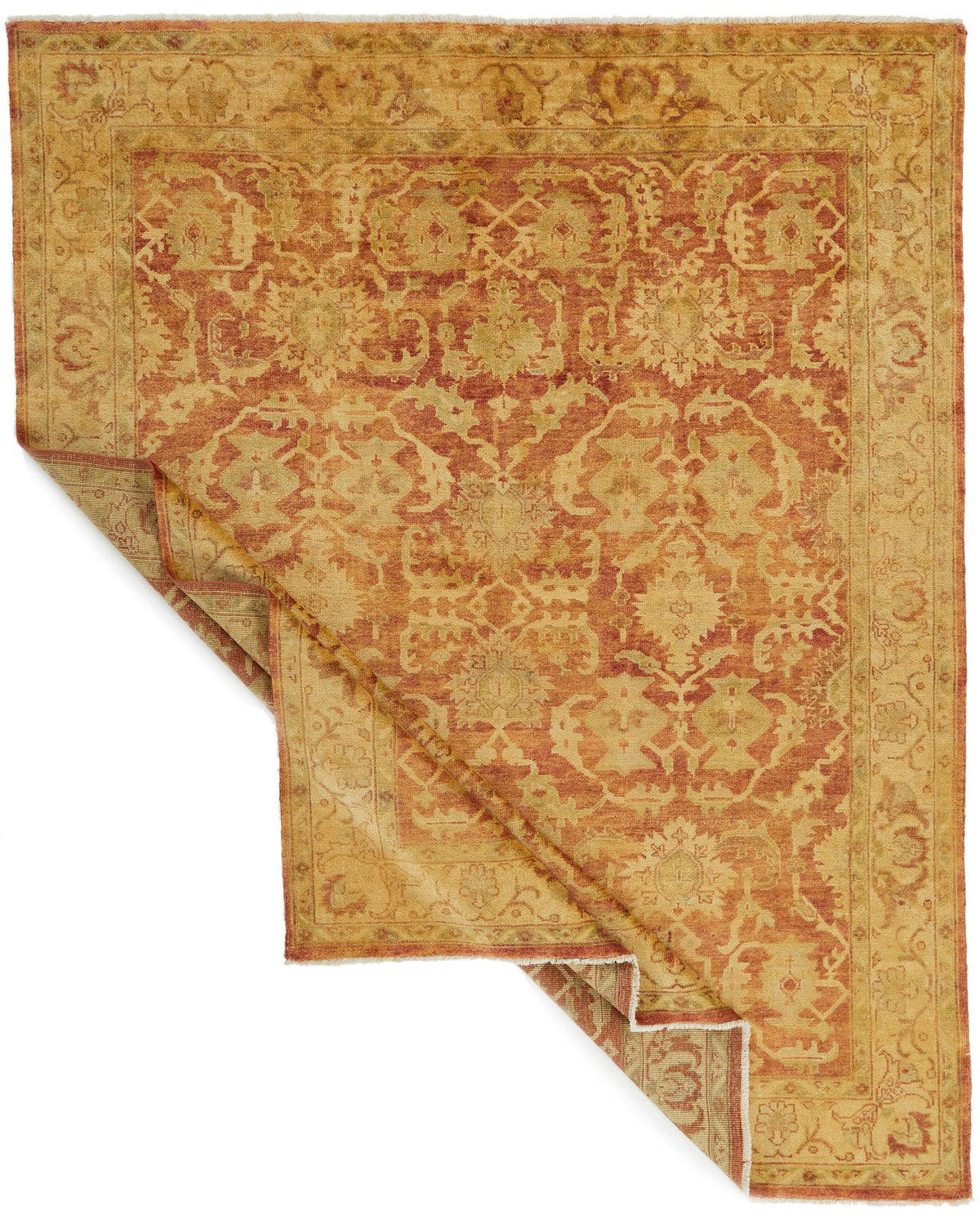 8x10 Rust and Gold Turkish Oushak Rug