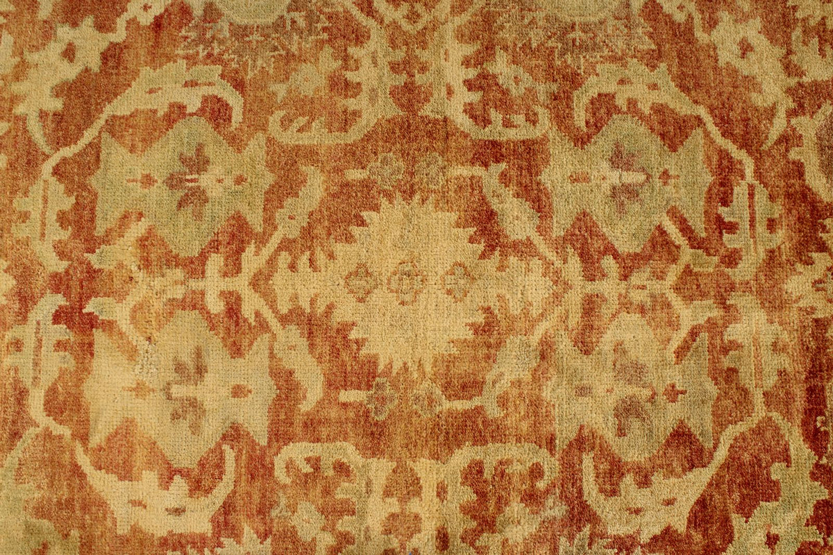 8x10 Rust and Gold Turkish Oushak Rug