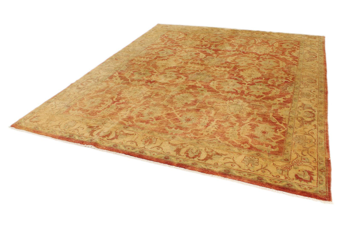 8x10 Rust and Gold Turkish Oushak Rug