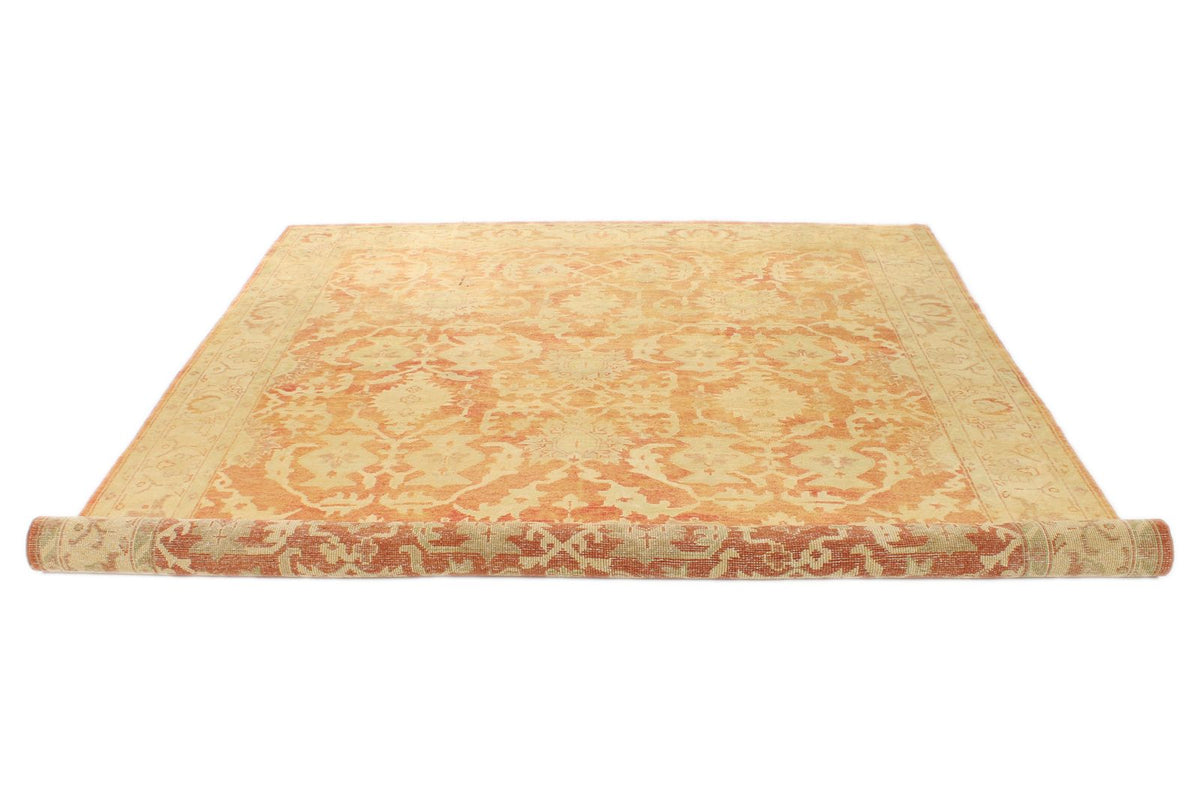 8x10 Rust and Gold Turkish Oushak Rug