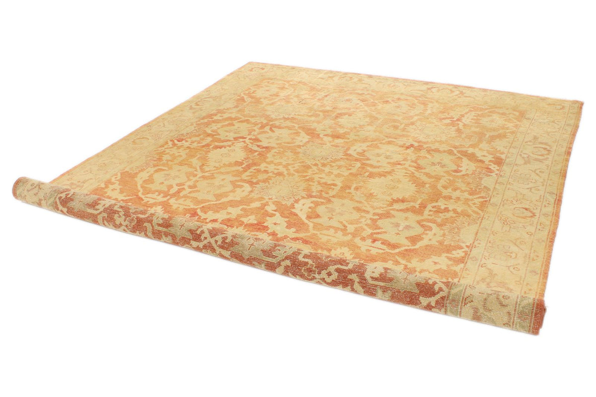 8x10 Rust and Gold Turkish Oushak Rug