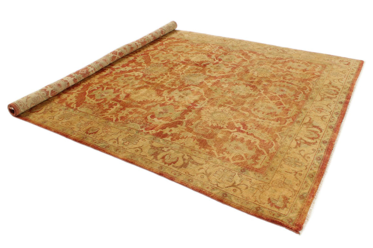 8x10 Rust and Gold Turkish Oushak Rug