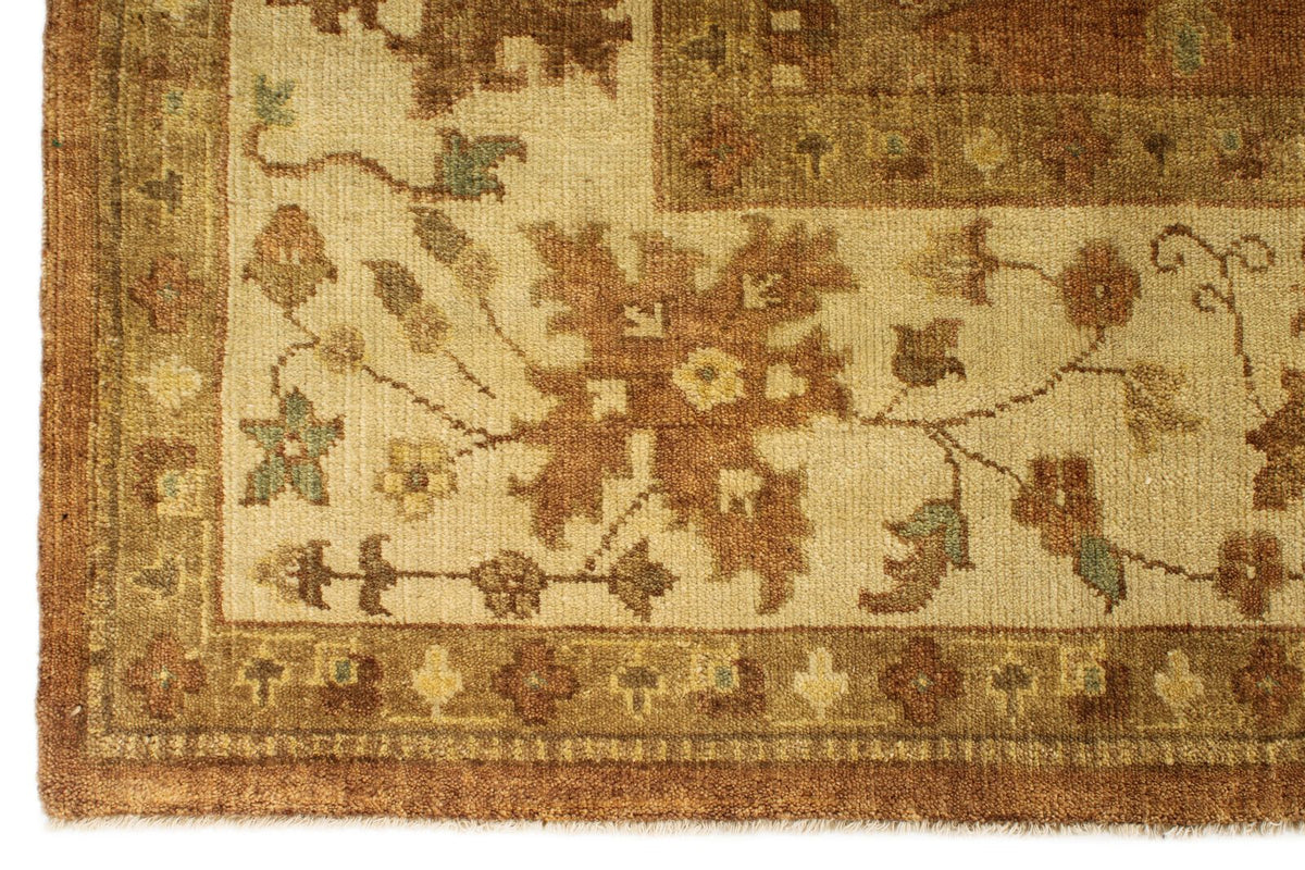 8x10 Brown and Ivory Turkish Oushak Rug