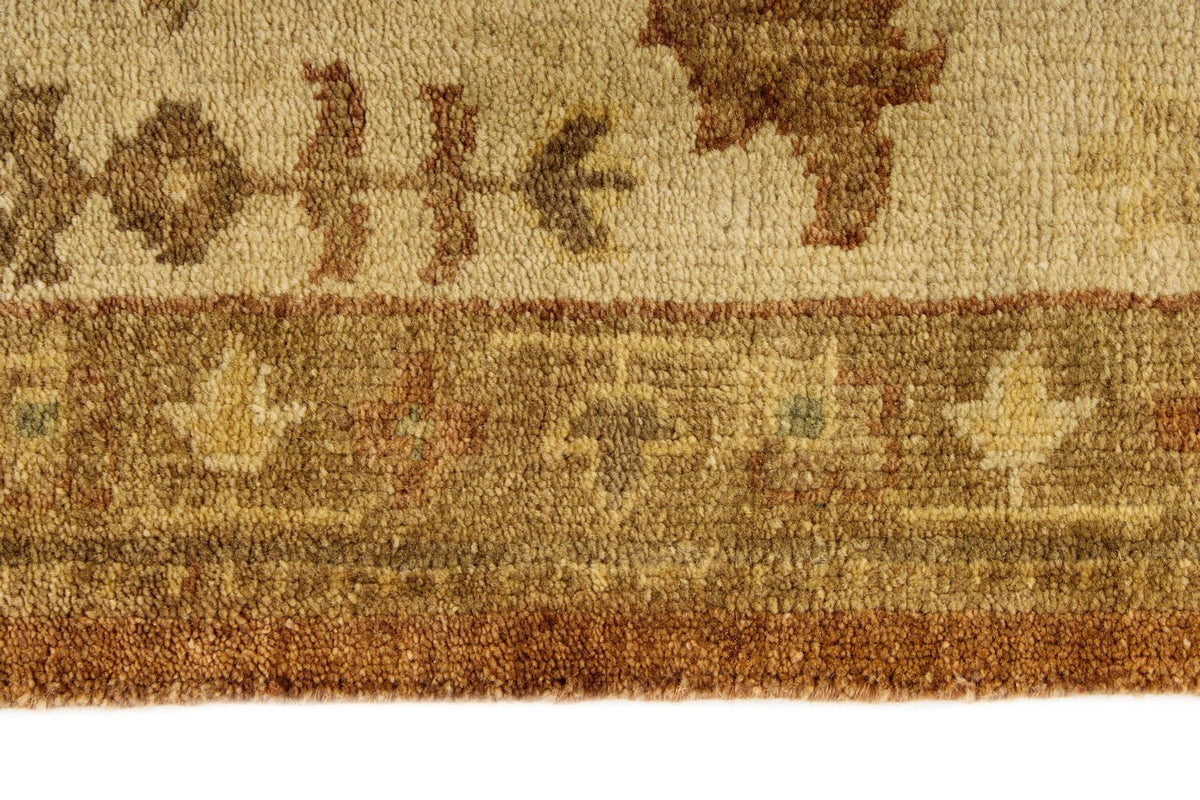 8x10 Brown and Ivory Turkish Oushak Rug