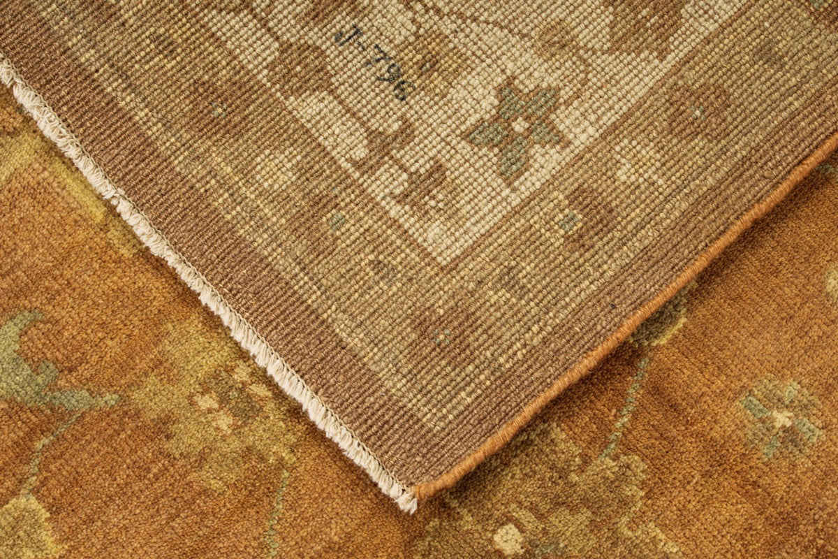 8x10 Brown and Ivory Turkish Oushak Rug