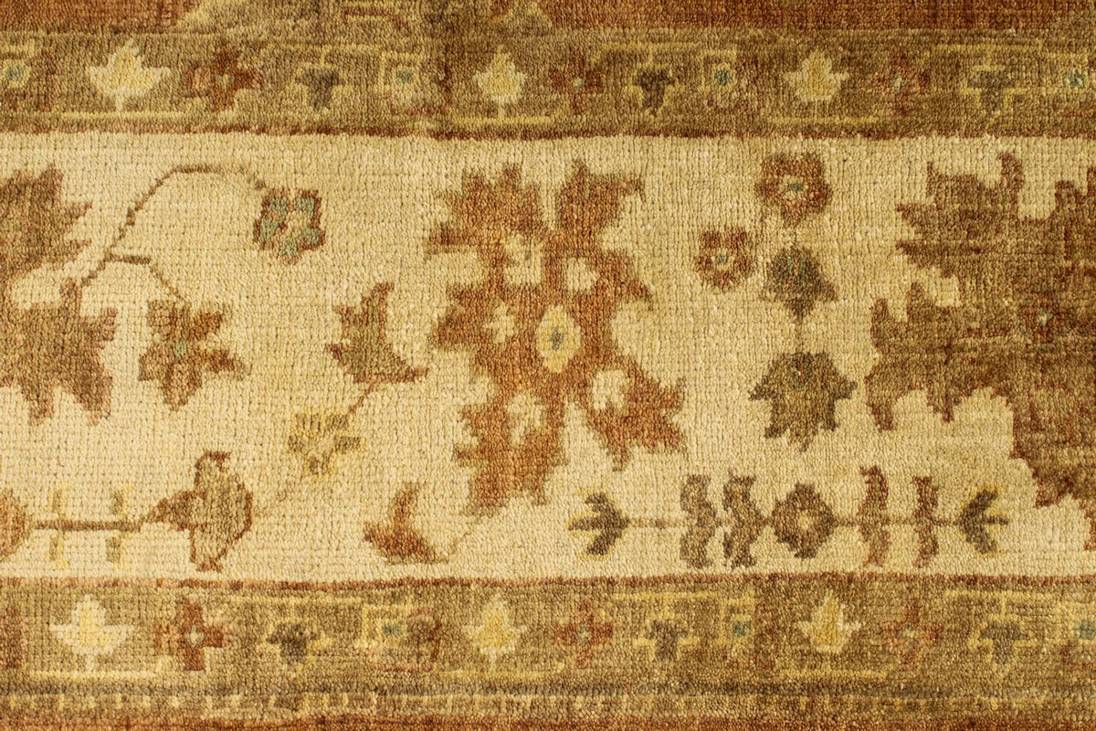 8x10 Brown and Ivory Turkish Oushak Rug