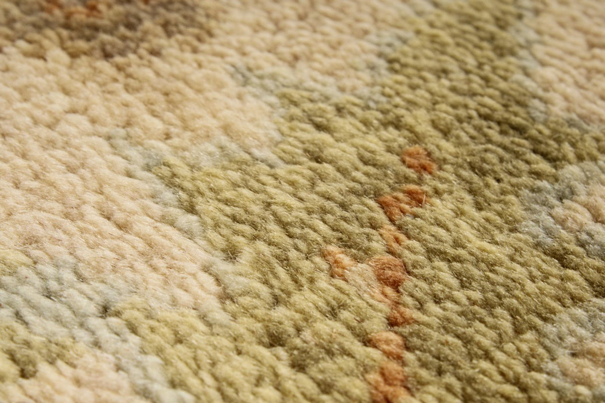 6x9 Ivory and Beige Turkish Oushak Rug