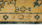 6x9 Green and Ivory Turkish Oushak Rug