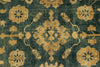 6x9 Green and Ivory Turkish Oushak Rug