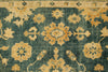 6x9 Green and Ivory Turkish Oushak Rug