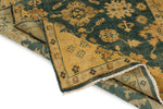 6x9 Green and Ivory Turkish Oushak Rug